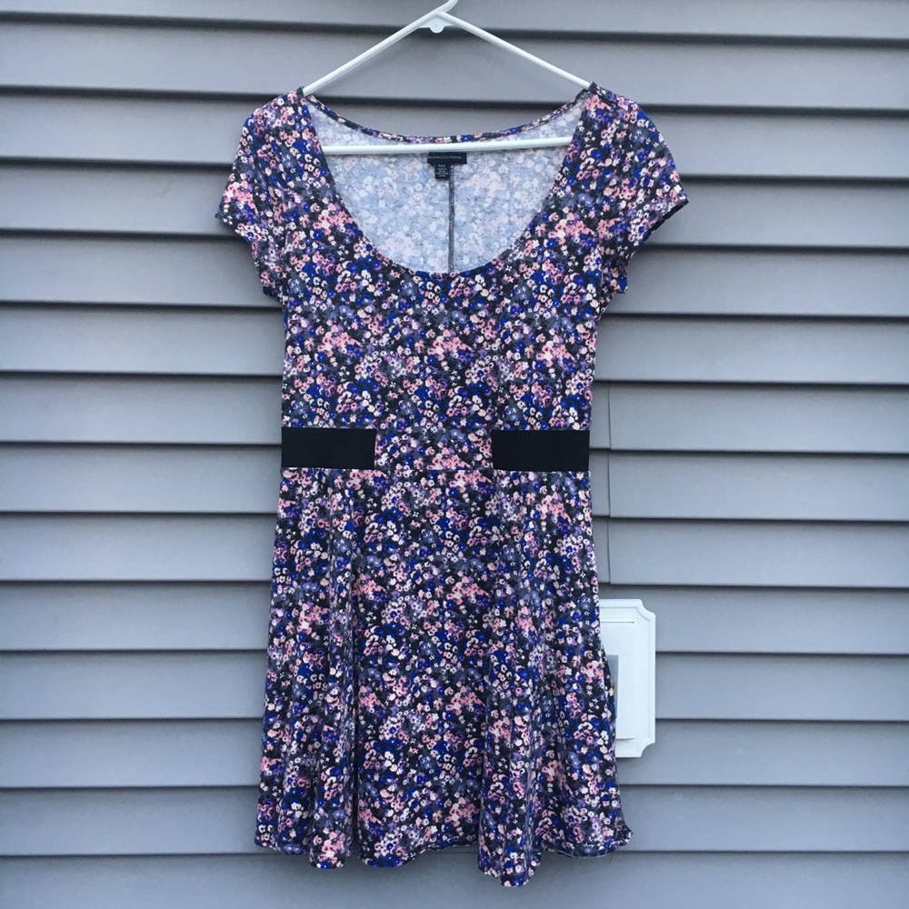 AEO Floral Cut-Out Skater Dress